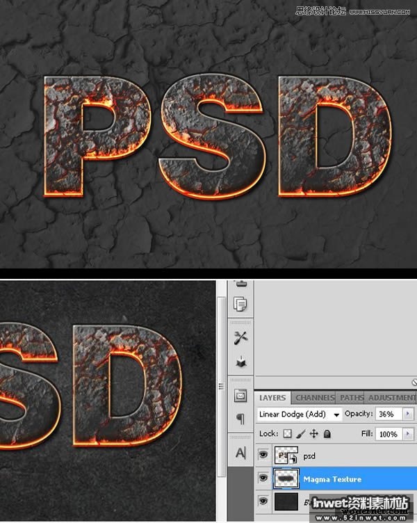 Photoshop制作超酷的岩石立体字教程,PS教程,思缘教程网