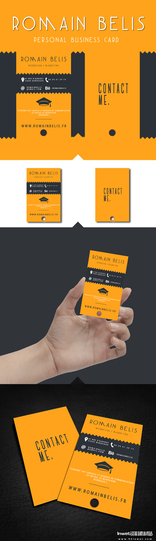 My Personal Business Card by Romain Belis in Showcase of 50 Creative Business Cards