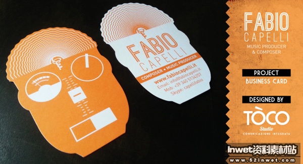 Fabio Capelli Business Card by Toco Studio in Showcase of 50 Creative Business Cards