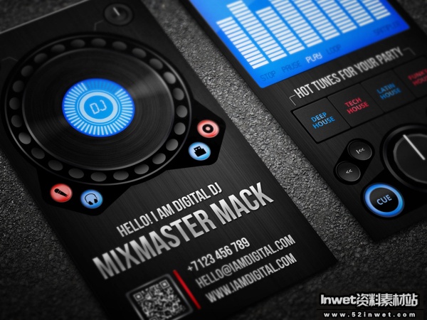 Digital DJ Business Card by Serge Gray in Showcase of 50 Creative Business Cards
