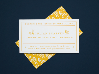 Julian Scarves | Business Cards by Rachel Dangerfield in Showcase of 50 Creative Business Cards