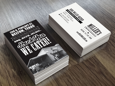 Miller's Smokehouse Business Cards by Zach Oldham in Showcase of 50 Creative Business Cards