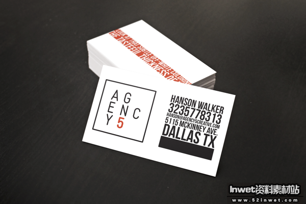 AGENCY5 Business Card Design by Hanson Walker in Showcase of 50 Creative Business Cards