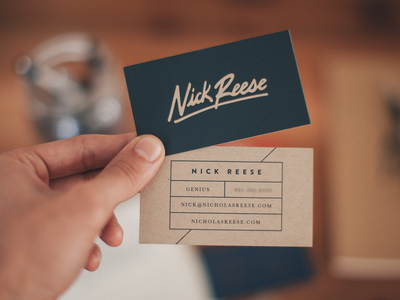 Nick Reese Cards by Brave People in Showcase of 50 Creative Business Cards